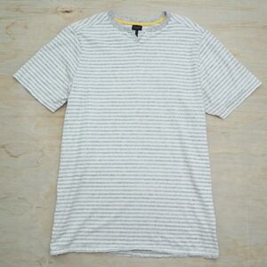 Good Man Brand Mens XXL T Shirt Striped V Neck Short Sleeve Casual Gray White